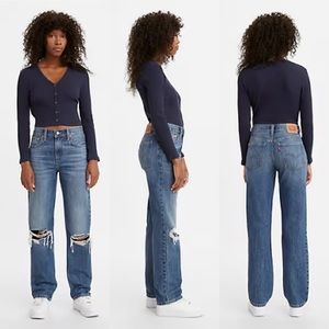 Levi's Low Pro Baggy Ripped Women's Jeans. EUC. Size 24